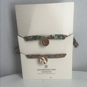 Sezane Gold and Green Bracelet Set